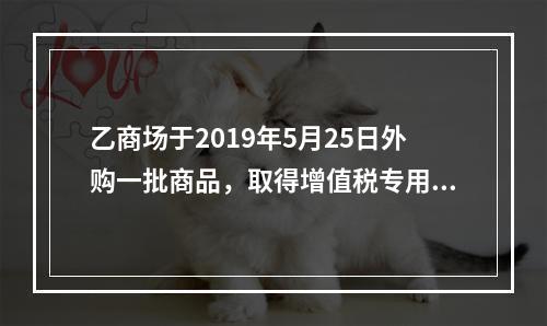 乙商场于2019年5月25日外购一批商品，取得增值税专用发票