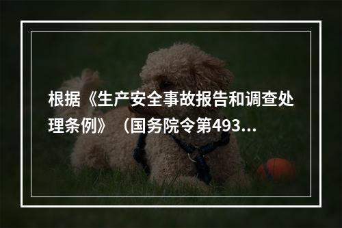 根据《生产安全事故报告和调查处理条例》（国务院令第493号）