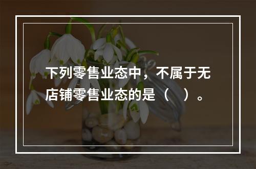 下列零售业态中，不属于无店铺零售业态的是（　）。