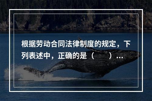 根据劳动合同法律制度的规定，下列表述中，正确的是（　　）。