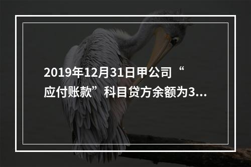 2019年12月31日甲公司“应付账款”科目贷方余额为300