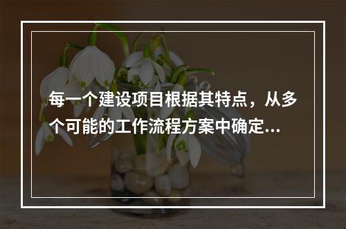 每一个建设项目根据其特点，从多个可能的工作流程方案中确定的主