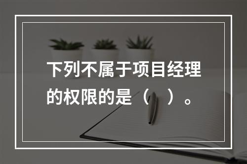 下列不属于项目经理的权限的是（　）。