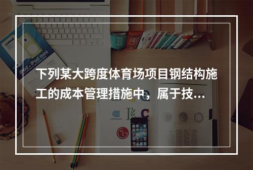 下列某大跨度体育场项目钢结构施工的成本管理措施中，属于技术措