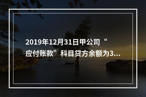 2019年12月31日甲公司“应付账款”科目贷方余额为300