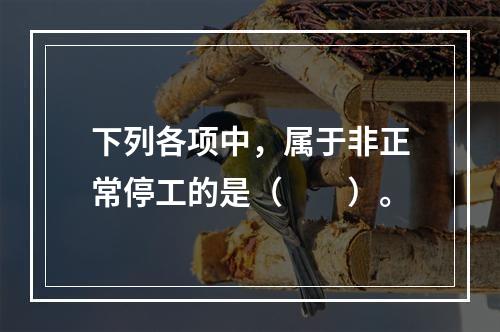 下列各项中，属于非正常停工的是（　　）。