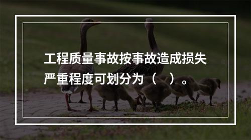 工程质量事故按事故造成损失严重程度可划分为（　）。