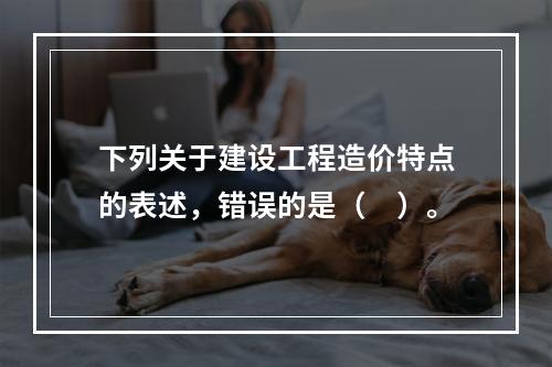 下列关于建设工程造价特点的表述，错误的是（　）。