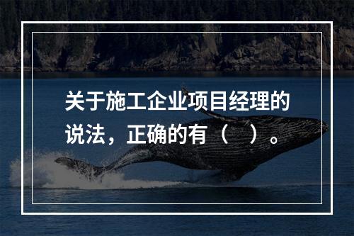 关于施工企业项目经理的说法，正确的有（　）。