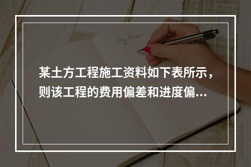 某土方工程施工资料如下表所示，则该工程的费用偏差和进度偏差分