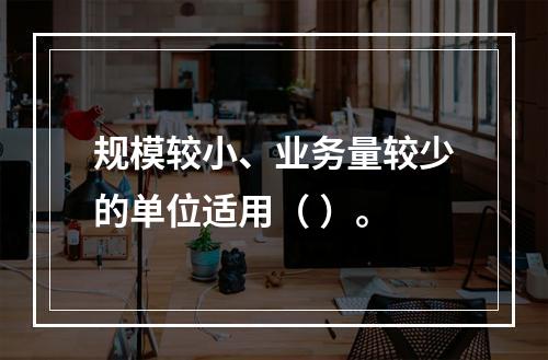 规模较小、业务量较少的单位适用（ ）。