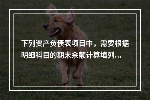 下列资产负债表项目中，需要根据明细科目的期末余额计算填列的有