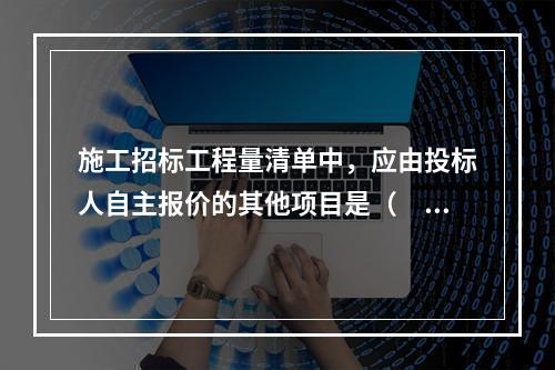 施工招标工程量清单中，应由投标人自主报价的其他项目是（　）。