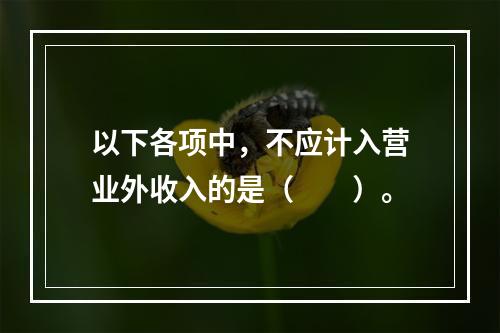 以下各项中，不应计入营业外收入的是（　　）。