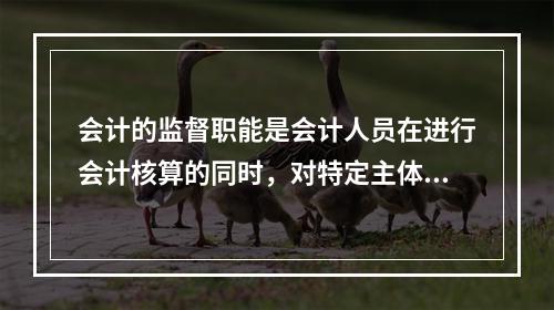 会计的监督职能是会计人员在进行会计核算的同时，对特定主体经济