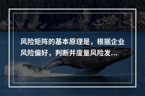 风险矩阵的基本原理是，根据企业风险偏好，判断并度量风险发生的