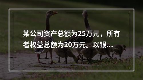 某公司资产总额为25万元，所有者权益总额为20万元。以银行存