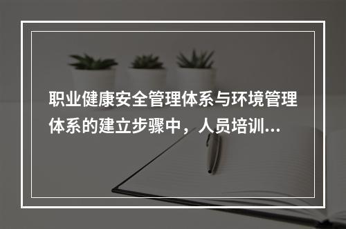 职业健康安全管理体系与环境管理体系的建立步骤中，人员培训之前