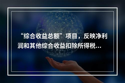 “综合收益总额”项目，反映净利润和其他综合收益扣除所得税影响