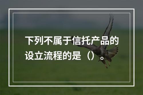 下列不属于信托产品的设立流程的是（）。