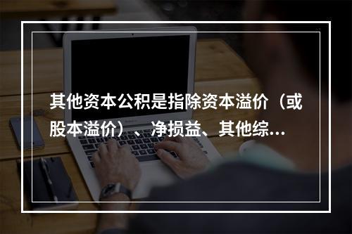 其他资本公积是指除资本溢价（或股本溢价）、净损益、其他综合收