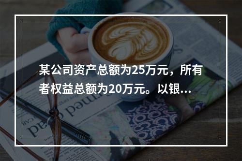 某公司资产总额为25万元，所有者权益总额为20万元。以银行存