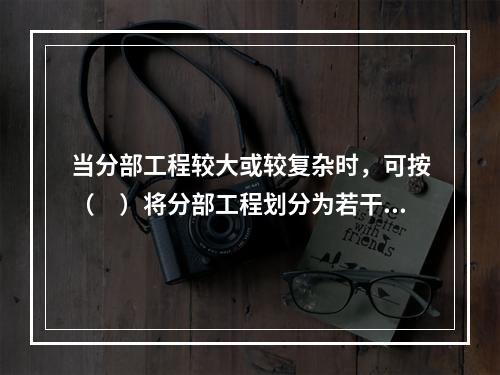 当分部工程较大或较复杂时，可按（　）将分部工程划分为若干子分