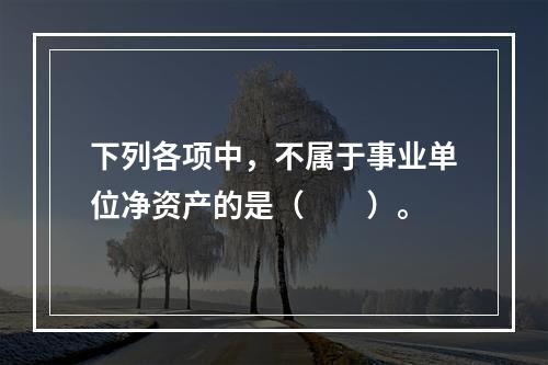 下列各项中，不属于事业单位净资产的是（　　）。