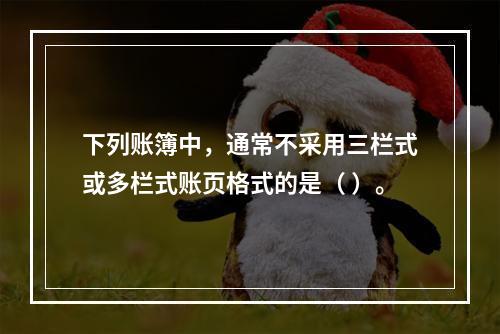 下列账簿中，通常不采用三栏式或多栏式账页格式的是（ ）。