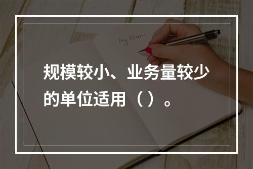 规模较小、业务量较少的单位适用（ ）。