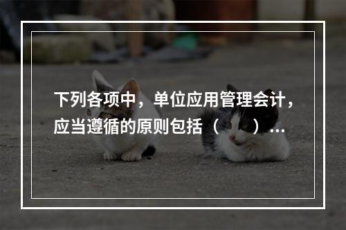 下列各项中，单位应用管理会计，应当遵循的原则包括（　　）。