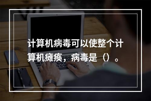 计算机病毒可以使整个计算机瘫痪，病毒是（）。