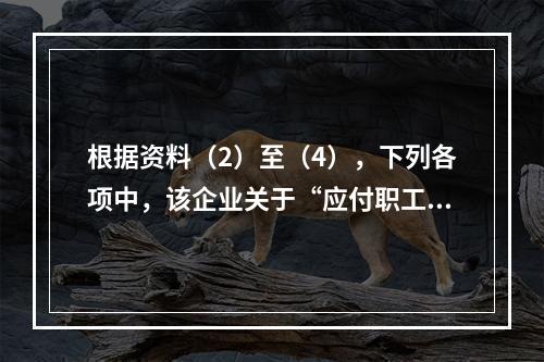 根据资料（2）至（4），下列各项中，该企业关于“应付职工薪酬