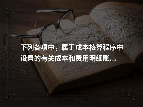 下列各项中，属于成本核算程序中设置的有关成本和费用明细账的有