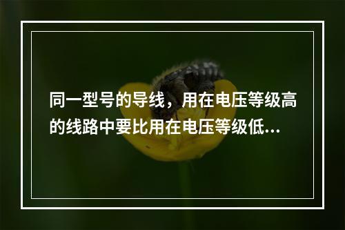 同一型号的导线，用在电压等级高的线路中要比用在电压等级低的线