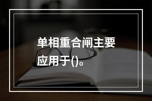 单相重合闸主要应用于()。