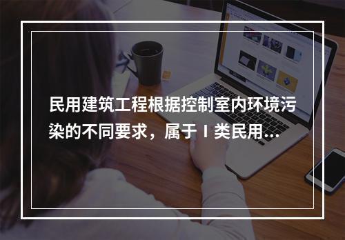 民用建筑工程根据控制室内环境污染的不同要求，属于Ⅰ类民用建筑