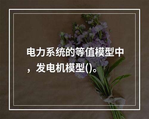 电力系统的等值模型中，发电机模型()。