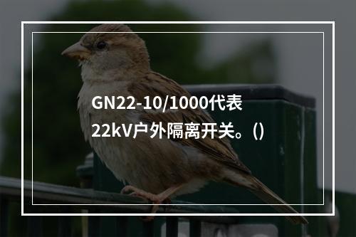 GN22-10/1000代表22kV户外隔离开关。()