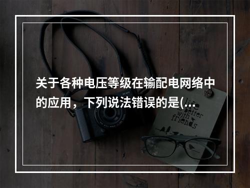 关于各种电压等级在输配电网络中的应用，下列说法错误的是()。