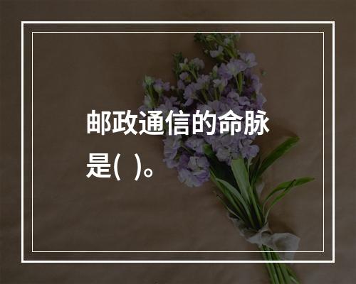 邮政通信的命脉是(  )。