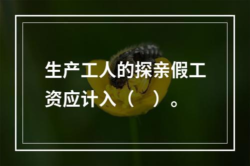 生产工人的探亲假工资应计入（　）。