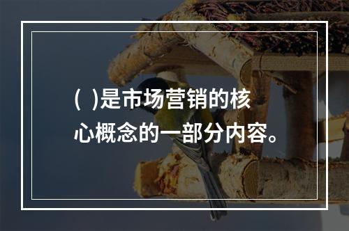 (  )是市场营销的核心概念的一部分内容。