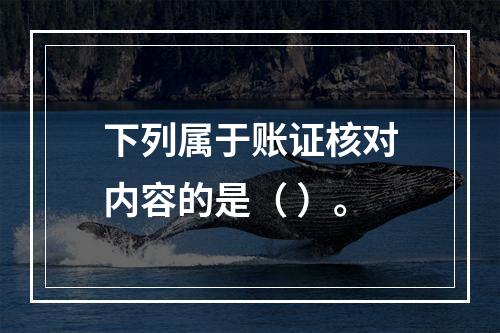 下列属于账证核对内容的是（ ）。