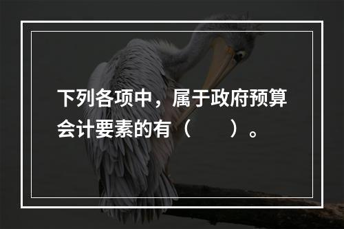 下列各项中，属于政府预算会计要素的有（　　）。