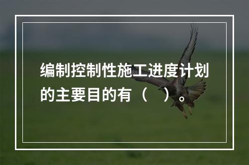 编制控制性施工进度计划的主要目的有（　）。