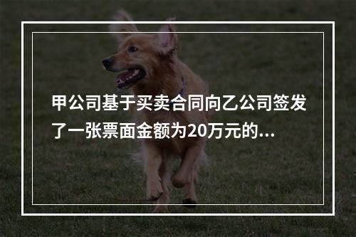 甲公司基于买卖合同向乙公司签发了一张票面金额为20万元的银行