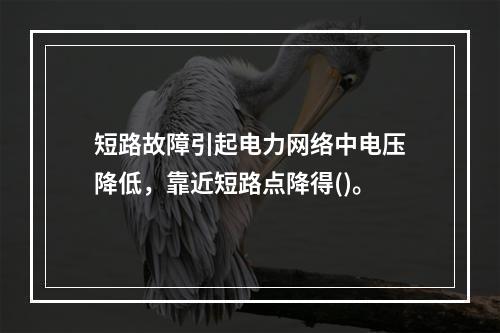 短路故障引起电力网络中电压降低，靠近短路点降得()。