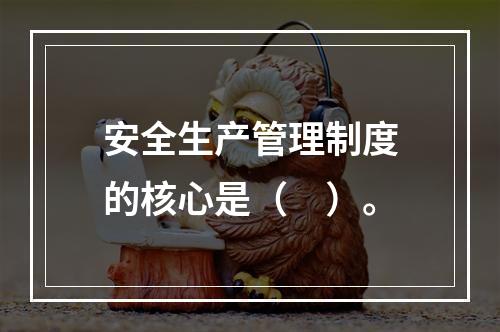 安全生产管理制度的核心是（　）。