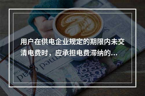 用户在供电企业规定的期限内未交清电费时，应承担电费滞纳的违约